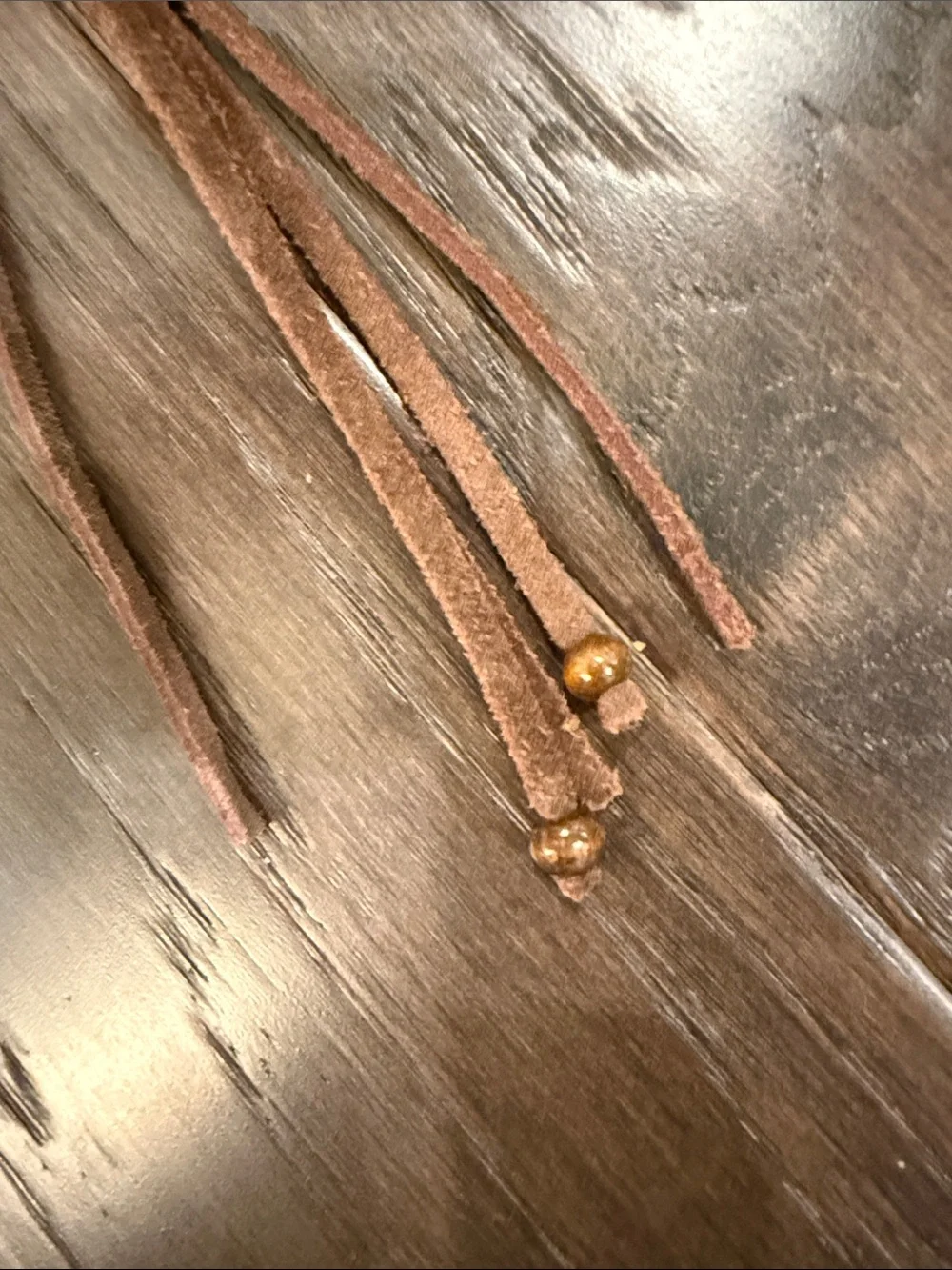 Vintage Boho Brown Genuine Leather Woven Cinch Belt with Suede Tassel Ties